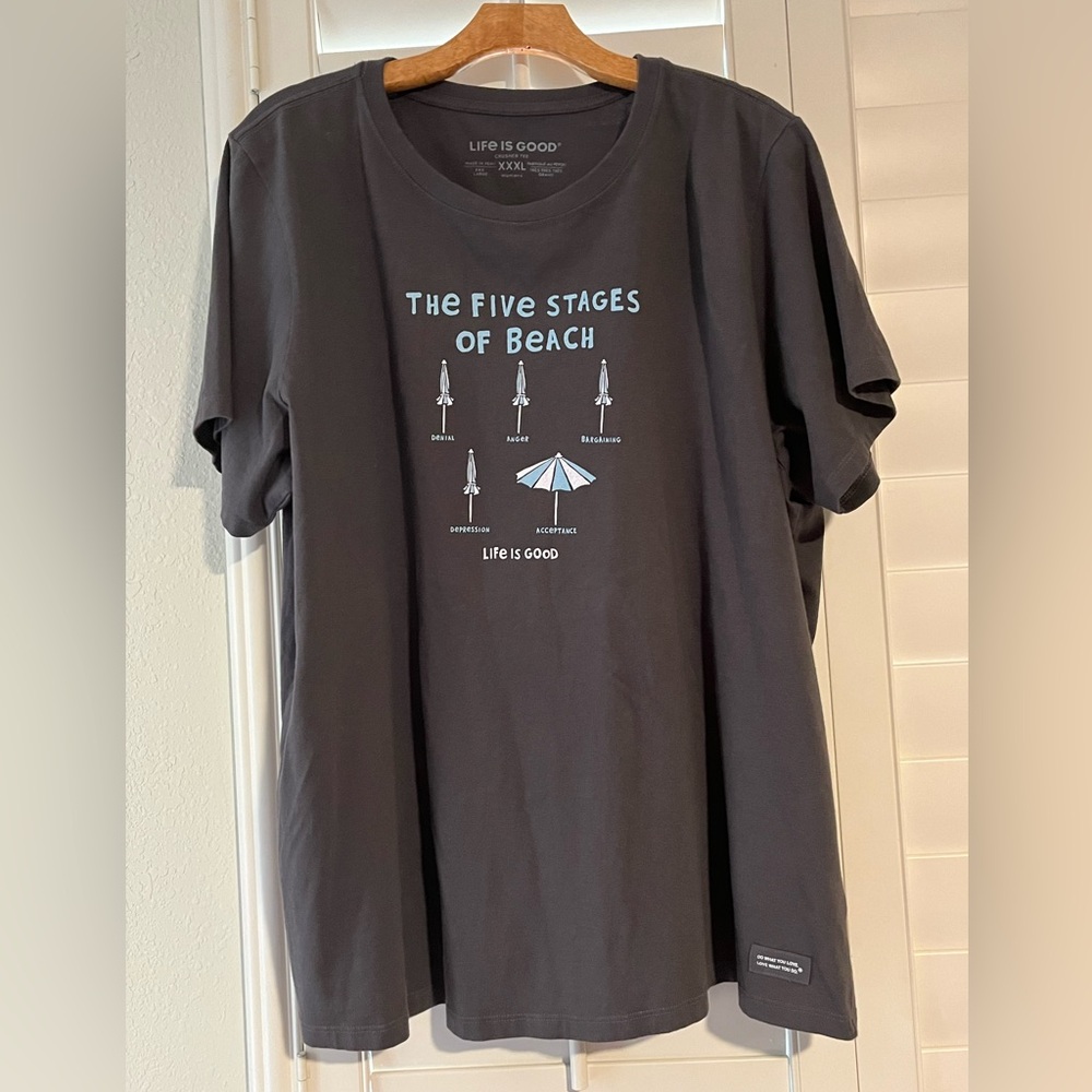 Life Is Good - Short Sleeve Tee with Beach Graphic